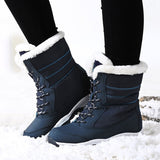 Women Boots Waterproof Winter Shoes With Thick Fur Heels Botas Mujer