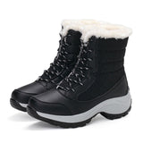 Women Boots Waterproof Winter Shoes With Thick Fur Heels Botas Mujer
