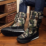 Men Boots platform snow boots thick plush waterproof slip resistant