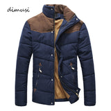 DIMUSI Men Warm Casual Parkas Cotton Stand Collar Winter Coats