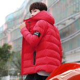 Warm Padded Hooded Overcoat Fashion Casual Down Parka Male