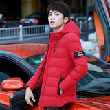 Warm Padded Hooded Overcoat Fashion Casual Down Parka Male