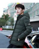 Warm Padded Hooded Overcoat Fashion Casual Down Parka Male