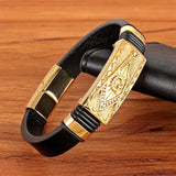 Genuine Leather Bracelet Gold Color