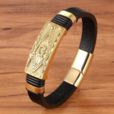 Genuine Leather Bracelet Gold Color