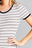 Yarn Dye Striped Jersey Top