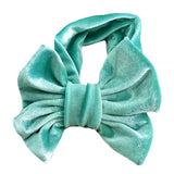 5" Big Smooth Velvet Kids Girl Hair Bow Elastic Headband Fall/Winter Warm Headwrap Birthday Party Hair Accessories