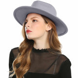 WELROG Black Red  Women Hat Winter Men Jazz Hats Trilby Chapeau Caps