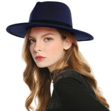 WELROG Black Red  Women Hat Winter Men Jazz Hats Trilby Chapeau Caps