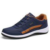 Sneakers for Men Casual Shoes Breathable Lace up Spring Leather