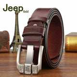 Jeep field Strap Male Genuine Leather belt Designer buckle men's Belt