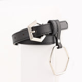 New Women's Ring leather narrow belts for woman jeans belt Feminine