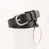 New Women's Ring leather narrow belts for woman jeans belt Feminine