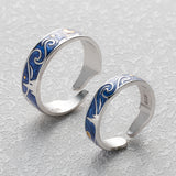 Thaya Van Gogh's Enamel couple Sky Star moon Glitter Rings For Women
