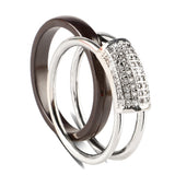 Gold Rings With Bling Black White Detachable Ceramic Rings for Women