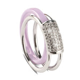 Gold Rings With Bling Black White Detachable Ceramic Rings for Women