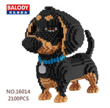 Cartoon Dog Mini balody Dachshund Block  Building Brick Toy For Kids