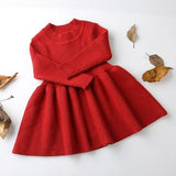 Autumn winter Clothes Lattice Kids Toddler baby dress for girl