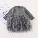 Autumn winter Clothes Lattice Kids Toddler baby dress for girl