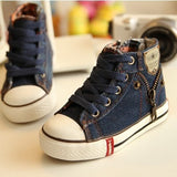 Canvas Children Shoes Sport Jeans Denim Casual Child Flat Boots 25-37