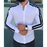 Plain Men Formal Shirts Dress Wedding Long Sleeve