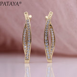 Single Row Micro-wax Inlay Natural Zircon Long Earrings  Gold Women