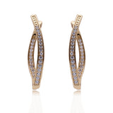Single Row Micro-wax Inlay Natural Zircon Long Earrings  Gold Women