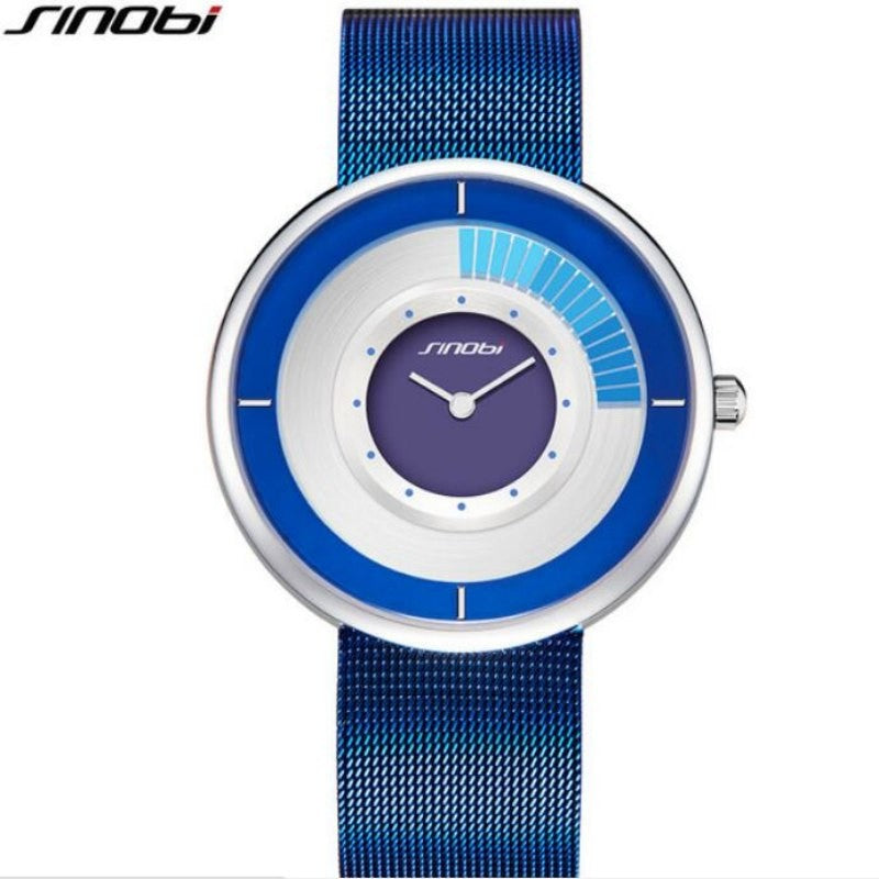 Sinobi Fashion Unique Rotating Luxury UltraThin Steel Watch