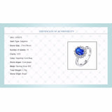 CZCITY Princess Diana William Kate Gemstone Rings Sapphire Blue