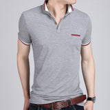 Summer Men Business Casual Breathable White Striped Short Sleeve