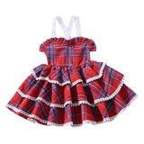 Bear Leader Girls Dress New Summer Casual Style Sweet Short Sleeve Floral Print Square Collar Design for Girls Clothes