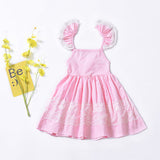 Bear Leader Girls Dress New Summer Casual Style Sweet Short Sleeve Floral Print Square Collar Design for Girls Clothes