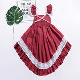 Bear Leader Girls Dress New Summer Casual Style Sweet Short Sleeve Floral Print Square Collar Design for Girls Clothes