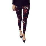 New Print Flower Leggings Plus Size Fashion Women  Aptitud Trousers