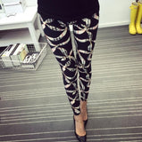 New Print Flower Leggings Plus Size Fashion Women  Aptitud Trousers