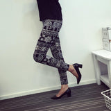 New Print Flower Leggings Plus Size Fashion Women  Aptitud Trousers
