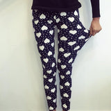 New Print Flower Leggings Plus Size Fashion Women  Aptitud Trousers