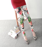 New Print Flower Leggings Plus Size Fashion Women  Aptitud Trousers