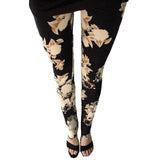 New Print Flower Leggings Plus Size Fashion Women  Aptitud Trousers