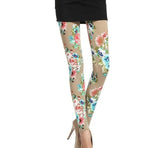 New Print Flower Leggings Plus Size Fashion Women  Aptitud Trousers