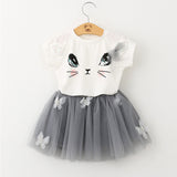 Bear Leader Girls Clothing Sets New Summer Fashion Style Cartoon Rabbit  Printed T-Shirts+Pink Dress 2Pcs Girls Clothes Sets
