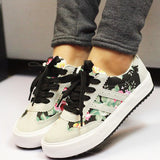 Women Casual Printed Tenis Feminino Lace-Up Sneakers Shoes