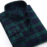 Plaid Shirt Autumn Flannel Red Checkered Shirt Men Long Sleeve