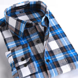 Plaid Shirt Autumn Flannel Red Checkered Shirt Men Long Sleeve