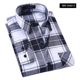 Plaid Shirt Autumn Flannel Red Checkered Shirt Men Long Sleeve