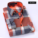 Plaid Shirt Autumn Flannel Red Checkered Shirt Men Long Sleeve