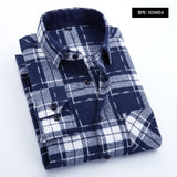 Plaid Shirt Autumn Flannel Red Checkered Shirt Men Long Sleeve