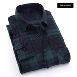Plaid Shirt Autumn Flannel Red Checkered Shirt Men Long Sleeve