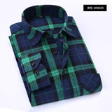 Plaid Shirt Autumn Flannel Red Checkered Shirt Men Long Sleeve