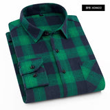 Plaid Shirt Autumn Flannel Red Checkered Shirt Men Long Sleeve